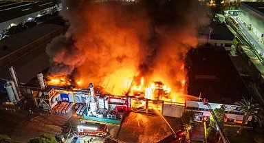 Akü fabrikasında korkutan yangın