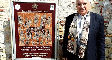 Ali Rıza İşipek'in "Homeros ve Troya" sergisi Çeşme Kalesi'nde açıldı