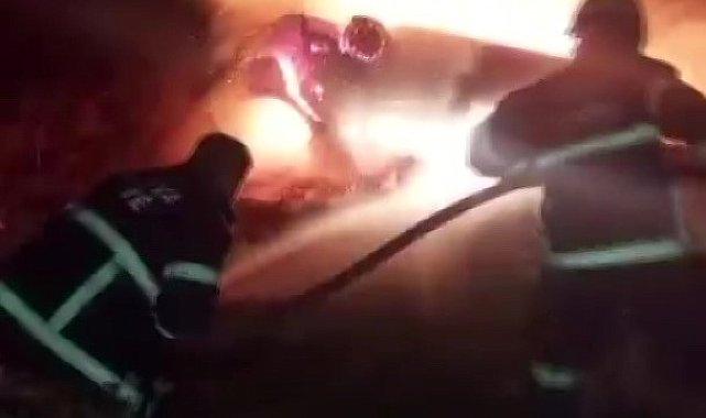 Amasya'da takla atan otomobil alev alev yandı, sürücü son anda kurtuldu