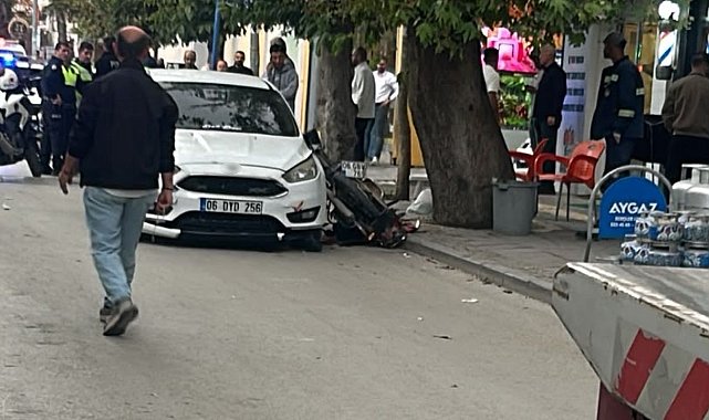 Ankara'da otomobil, motosiklete çarptı: 1 ağır yaralı