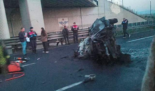 Ankara'da refüje çarpıp alev alan araçtaki kişi hayatını kaybetti