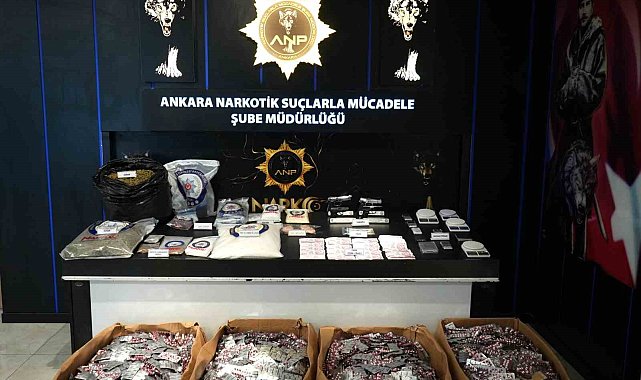 Ankara'da uyuşturucu operasyonunda 614 bin 330 adet sentetik ecza ele geçirildi