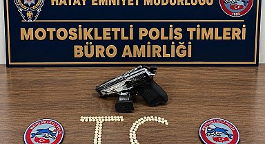 Antakya'da 119 uyuşturucu hap ve kurusıkı tabanca ele geçirildi