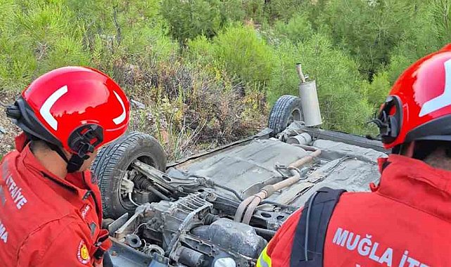 Araç 50 metrelik uçuruma yuvarlandı