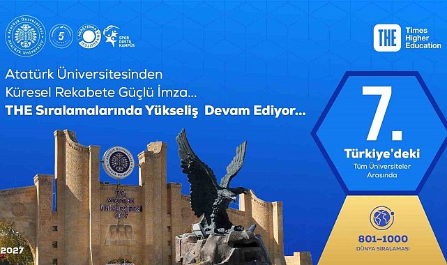 Atatürk Üniversitesinden küresel rekabete güçlü imza; THE World University Rankings 2027 Türkiye sıralamasındaki yükseliş devam ediyor
