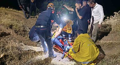 Aydın'da otomobil uçuruma yuvarlandı: 1 yaralı
