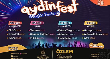 Aydınfest 29 Ekim Perşembe günü başlıyor
