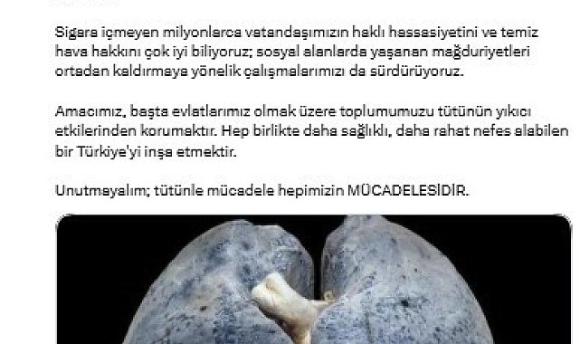 Bakan Memişoğlu: "Tütün ürünlerinin bedenimizde bıraktığı tahribat sadece bireysel bir tercih değil, toplum olarak taşıdığımız ortak bir yüktür"