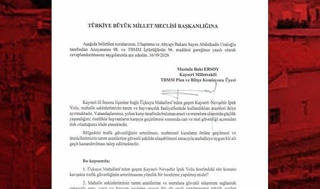 Baki Ersoy'dan güvenli ulaşım talebi