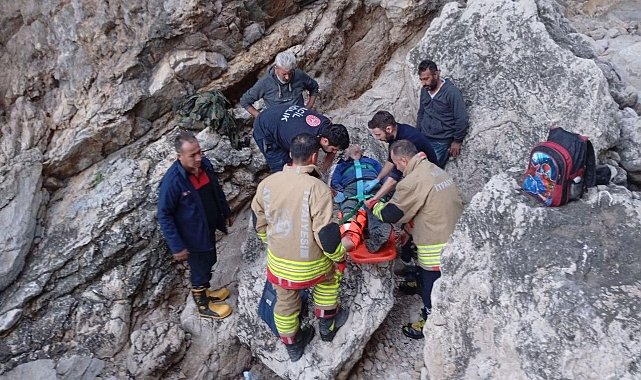 Balık tutmaya giderken kayalıklardan düşen şahıs yaralandı
