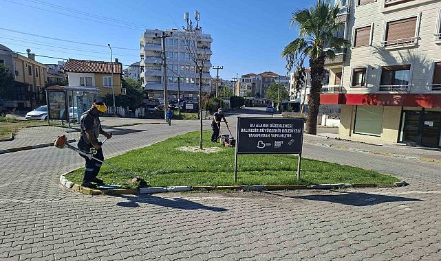 Balıkesir Büyükşehir Belediyesi'nden Ayvalık'ta refüj ve kavşaklarda temizlik