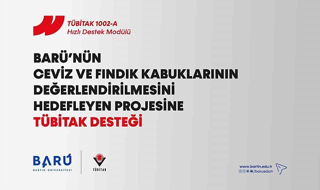 BARÜ'nün ceviz ve fındık kabuklarının değerlendirilmesini hedefleyen projesine TÜBİTAK desteği