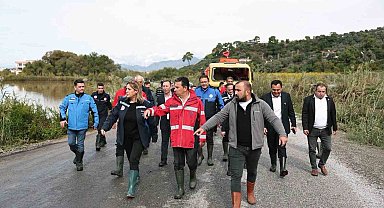Başkan Aras, taşkın bölgelerinde incelemelerde bulundu