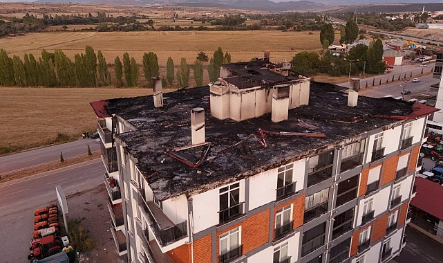 Beyşehir'de yangının ardından apartman sakinleri mağdur