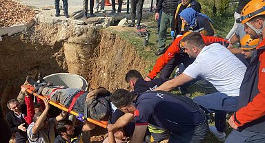 Bilecik'te kanalizasyon çalışmasında göçük altında kalan işçi kurtarıldı