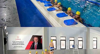 Burhaniye'de hafızlık öğrencileri yüzme etkinliğine katıldı