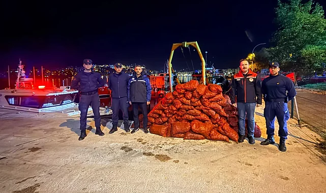 Bursa Gemlik'te 1,5 ton midyeye el konuldu