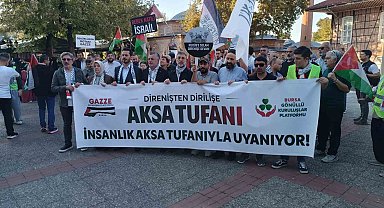Bursa'da Filistin'e destek yürüyüşü düzenlendi