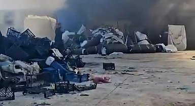 Bursa'da geri dönüşüm tesisinde yangın paniği: Patlama sesleri korkuttu