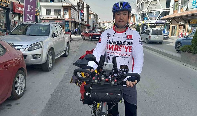 Çanakkale'den bisikletle umre yolculuğuna Karapınar'da mola