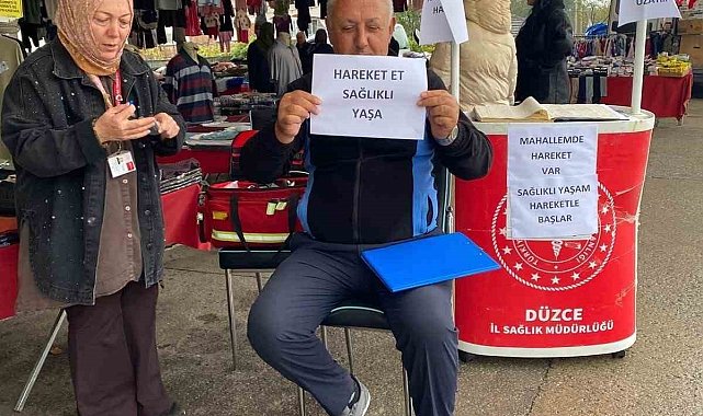 Çilimli'de vatandaşlara egzersiz yaptırıldı