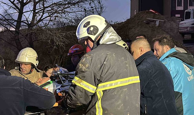 ÇOMÜ Yerleşkesi'nde toprak kayması: 2 işçi kurtarıldı