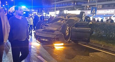 Çorlu'da otomobil takla attı: 2 yaralı