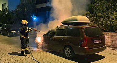 Dalaman'da araç yangını