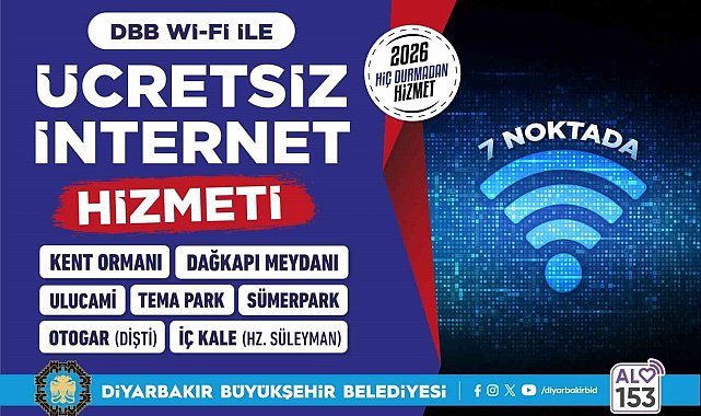 DBB 7 noktada ücretsiz internet hizmeti veriyor
