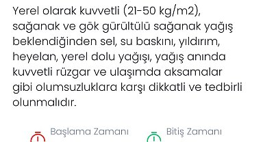Denizli için kuvvetli yağış uyarısı