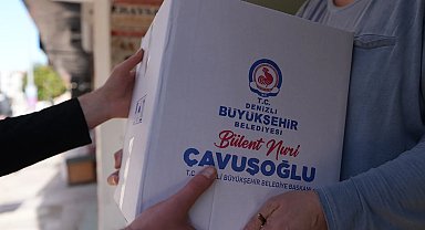 Denizli'de gıda kolisi desteği devam ediyor