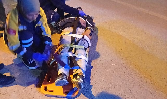 Devrilen motosikletin sürücüsü yaralandı