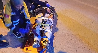 Devrilen motosikletin sürücüsü yaralandı