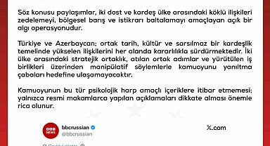 Dezenformasyonla Mücadele Merkezi: "Türkiye ve Azerbaycan, kardeşlik temelinde yükselen ilişkilerini kararlılıkla sürdürmektedir"