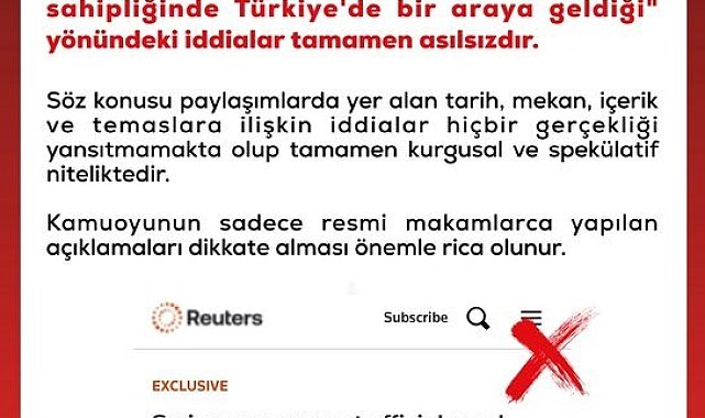 DMM'den "Suriye yetkilileri ile Hizbullah yöneticileri MİT ev sahipliğinde bir araya geldi" iddialarına yalanlama