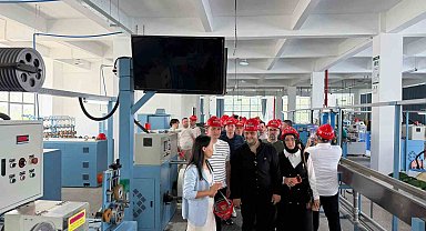 DTO heyeti Çin'de kablo fabrikasını inceledi