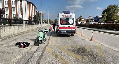 Düzce'de devrilen motosikletin sürücüsü yaralandı