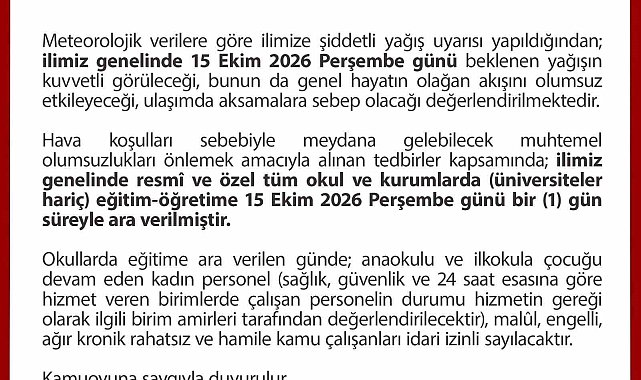 Düzce'de eğitime sağanak yağış engeli