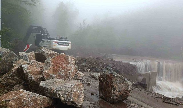 Düzce'de yağış nedeniyle kapanan yollar açıldı