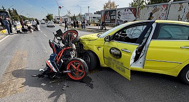 Edirne'de taksi ile motosiklet çarpıştı: 2 yaralı