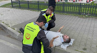 Elektrikli bisikletten düşen sürücü hastanelik oldu