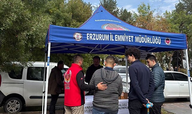 Erzurum'da üniversite öğrencilerine "El ele güvenli geleceğe" bilgilendirmesi