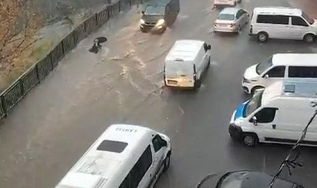 Esenyurt'ta suya kapılan kadın böyle sürüklendi