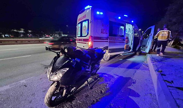 Eskişehir Çevre Yolu'nda motosiklet otomobile arkadan çarptı