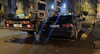 Eskişehir'de hatalı park eden araca trafik ekiplerinden müdahale