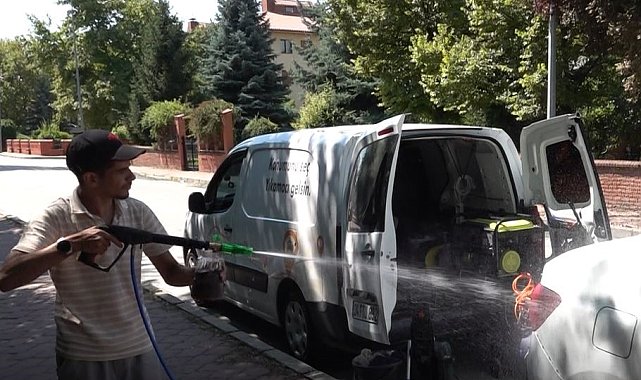 Eskişehir'de mobil araç yıkama dönemi: Temizlik aracın ayağına geliyor