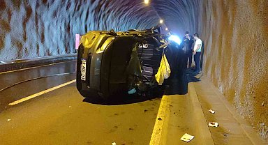 Eynesil tünelinde trafik kazası: 3 yaralı