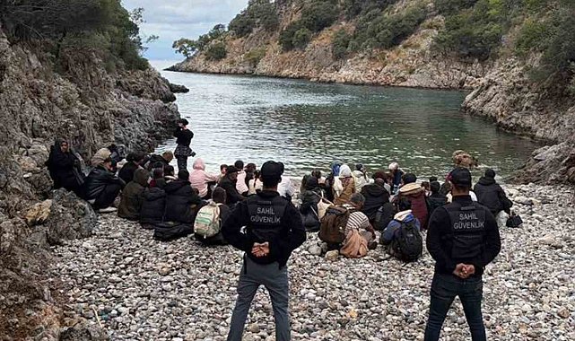 Fethiye'de 34'ü çocuk 62 düzensiz göçmen yakalandı