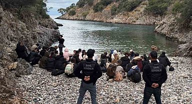 Fethiye'de 34'ü çocuk 62 düzensiz göçmen yakalandı