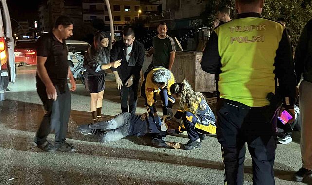 Gazipaşa'da alkollü motosiklet sürücüsü otomobile çarptı